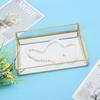 Vintage Metal Glass Storage Box Gold Rimmed Rectangular Cosmetics Display Box Glass Translucent Compartments Gold Tray