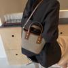 Autumn new fashionable and simple contrasting color vegetable basket bag portable shoulder oblique span trendy women's bag