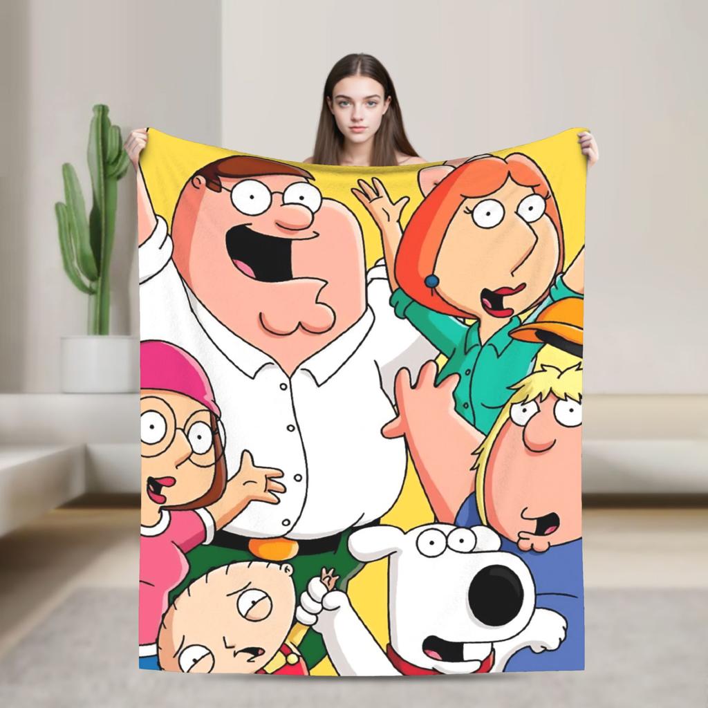 Peter Griffin Flannel Blanket Winter Soft Durable Throw Blanket for Boy Girl Bedroom Fluffy Bedspread Sofa Bed Cover