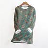 Women's Fashionable Printed Round Neck Long Sleeved Plush Warm Pullover Top