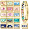 New Sea Series Starfish Shell Crab Conch Golden Italian Charm Links Fit 9mm Stainless Steel Bracelet DIY Making Christmas Gift