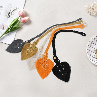 Handmade Braided Cotton Rope Tassel Leaf Curtain Fasteners Bohemian Style Curtain Ties
