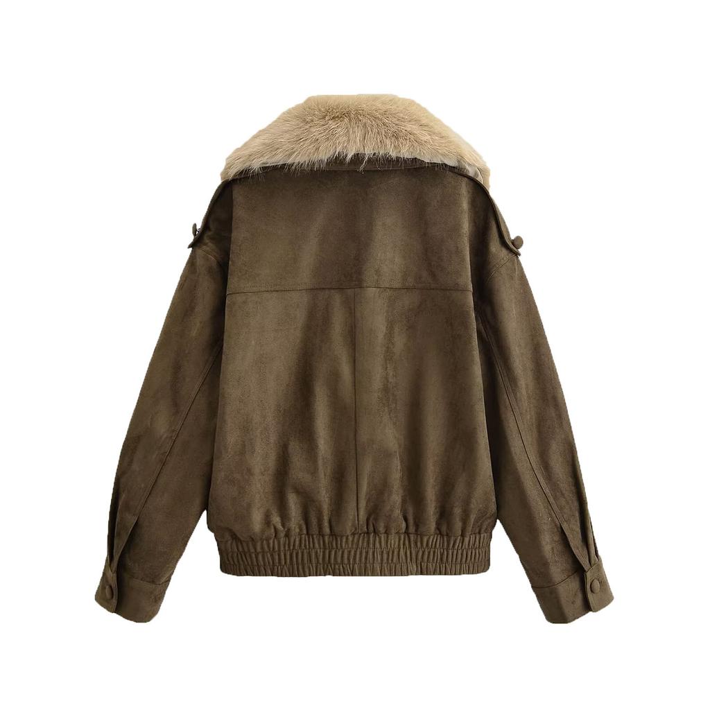 European and American Style, New Women's Clothing, Fashionable, Casual, Fur Collar Leather Jacket Jacket 4341853