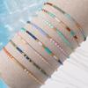 Elegant Beaded Bracelet: Fresh Blue & Pink with Gold Accents, Adjustable Cord, Versatile & Fashionable Hand Jewelry.
