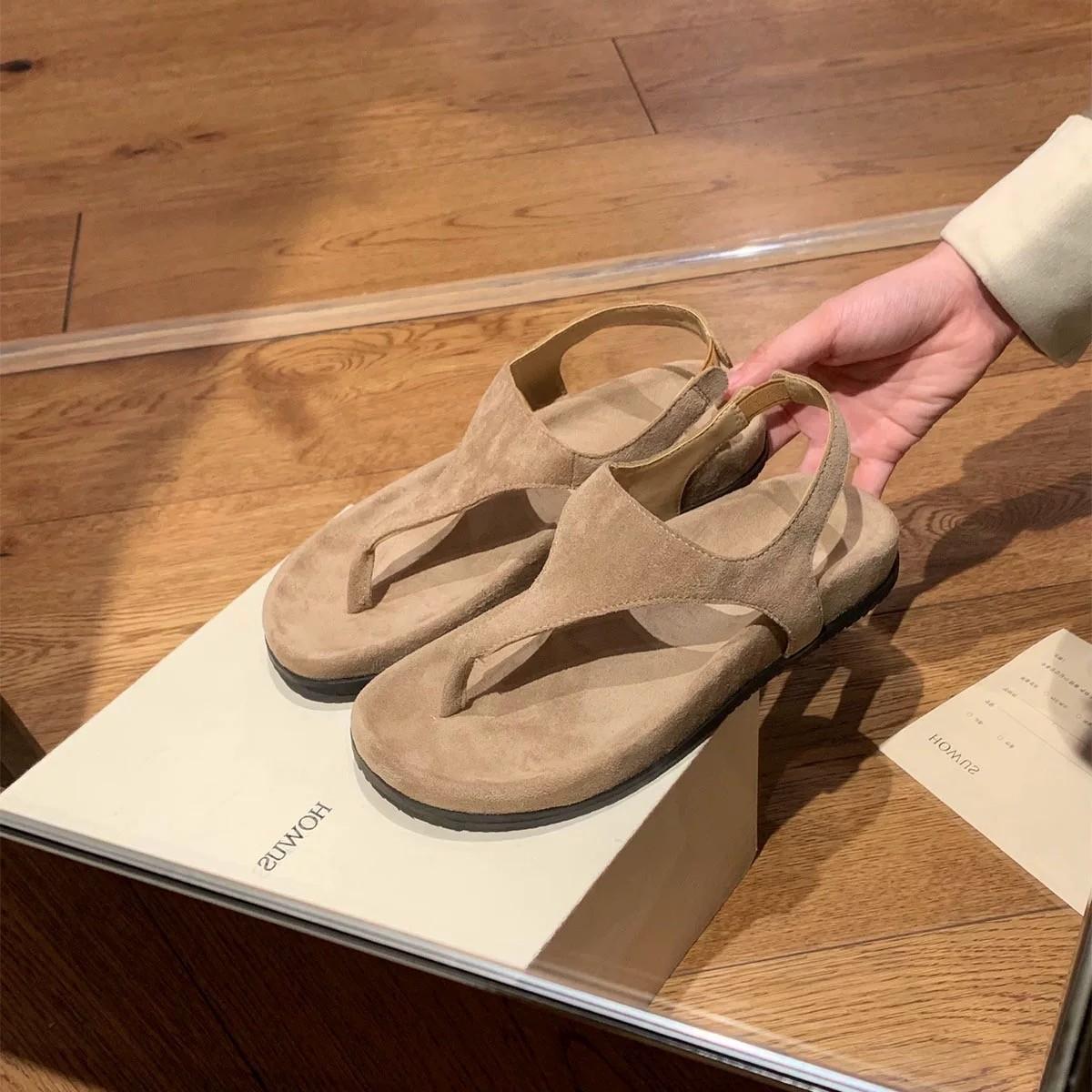 

Минималистичный темперамент елочка виноград ретро носок отпуск плоская подошва нишевые сандалии женщины 38