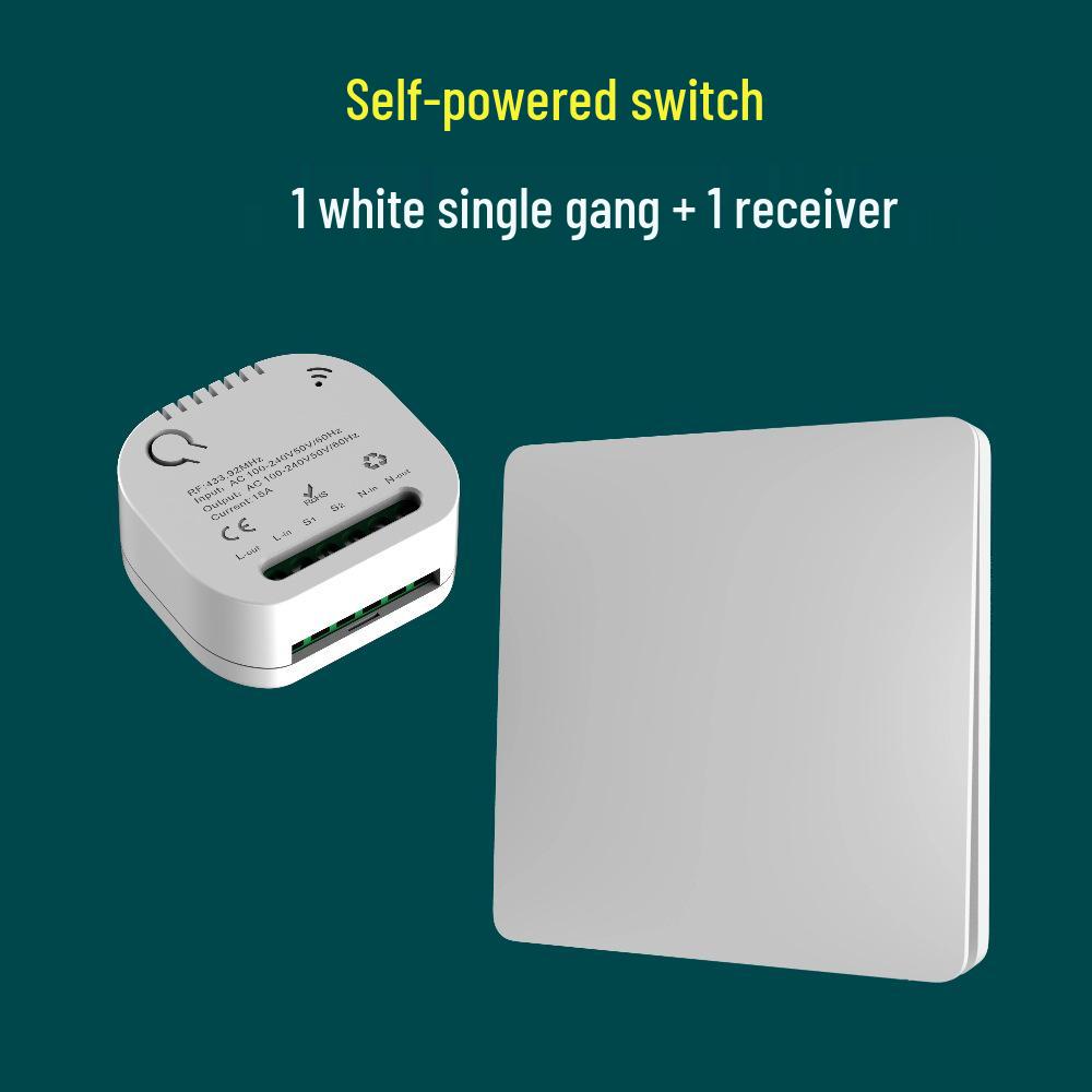 Wireless Remote Control Switch Large Button Self-Powered Wireless Light Switch - No Wiring or Batteries Needed