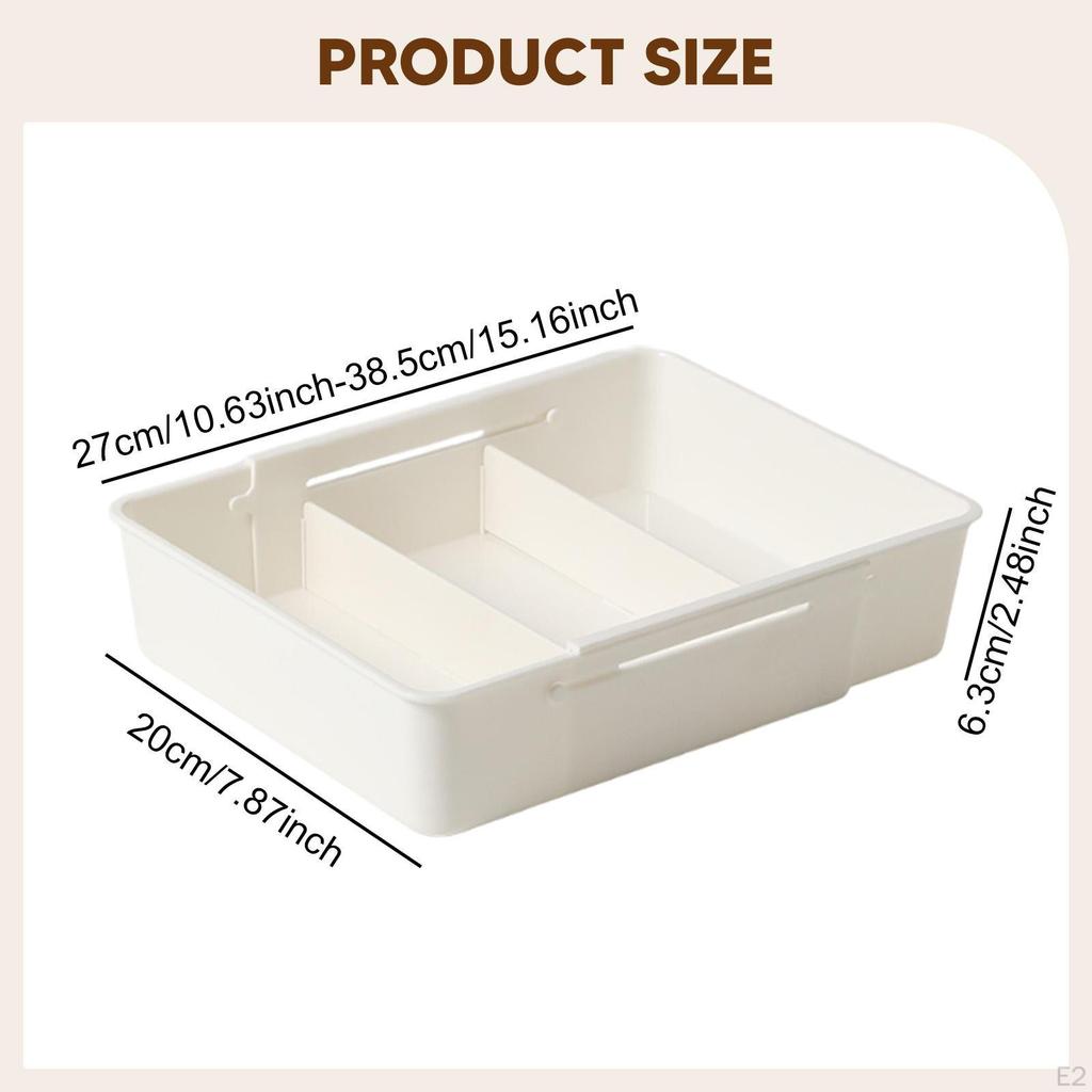 Ausziehbarer Schubladen-Organizer Aufbewahrungstablett Mehrzweck Besteckhalter Box für Kosmetik