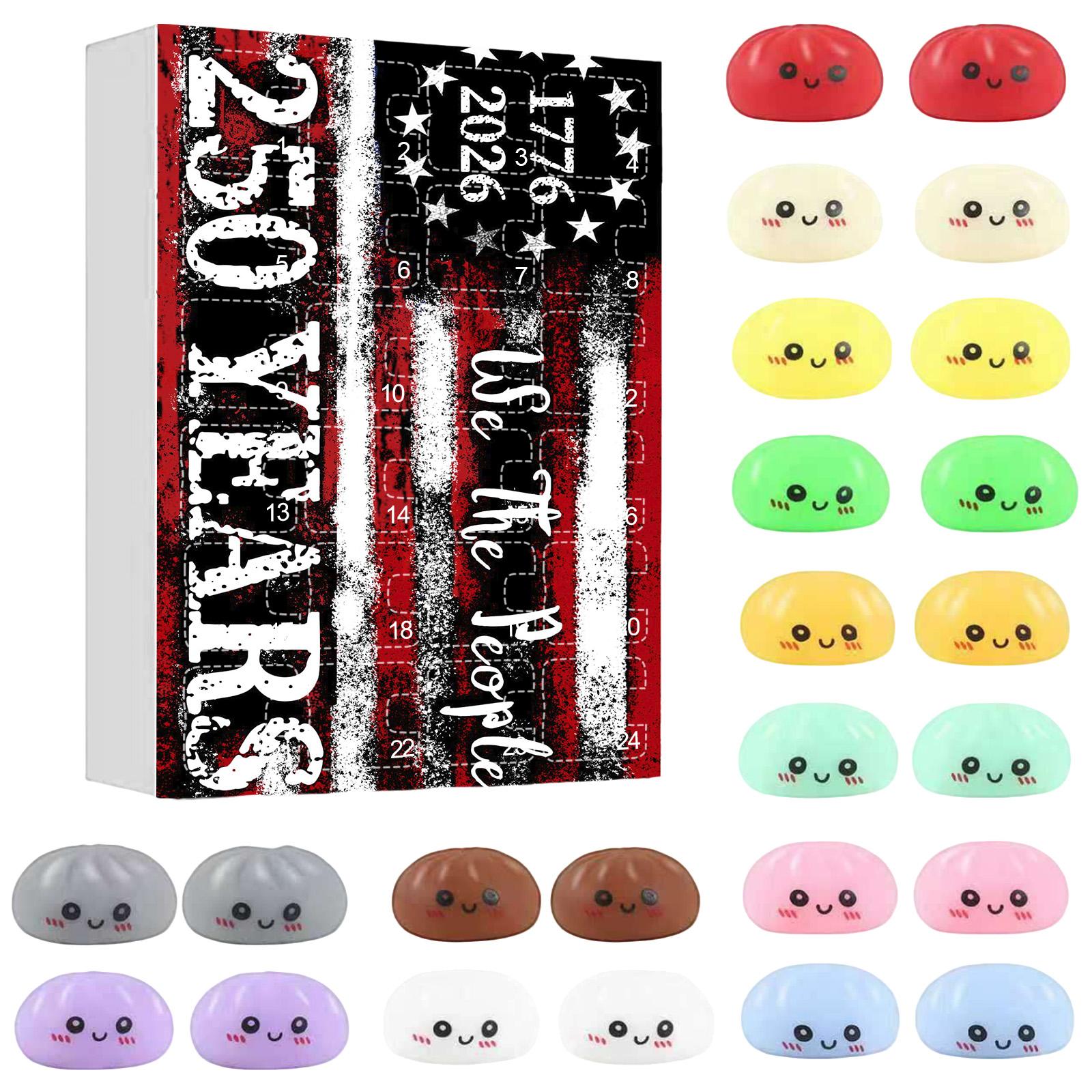 

24 Pack Bun Squeeze Toys Blind Box Set with Airplane Box 3D Squeezing Toys for Stress Relief and Hand Exercise One Size