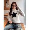 Korean Style Polka Dot Mink Fur Collar Long Sleeve T-shirt for Women - Autumn/Winter Base Layer