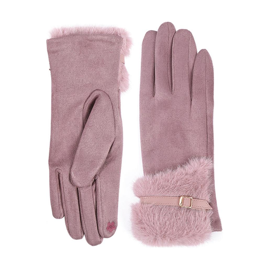Deer Skin Lamb Wool Warm Gloves For Men And Women Cycling Skiing Gloves With Thick Velvet Gloves