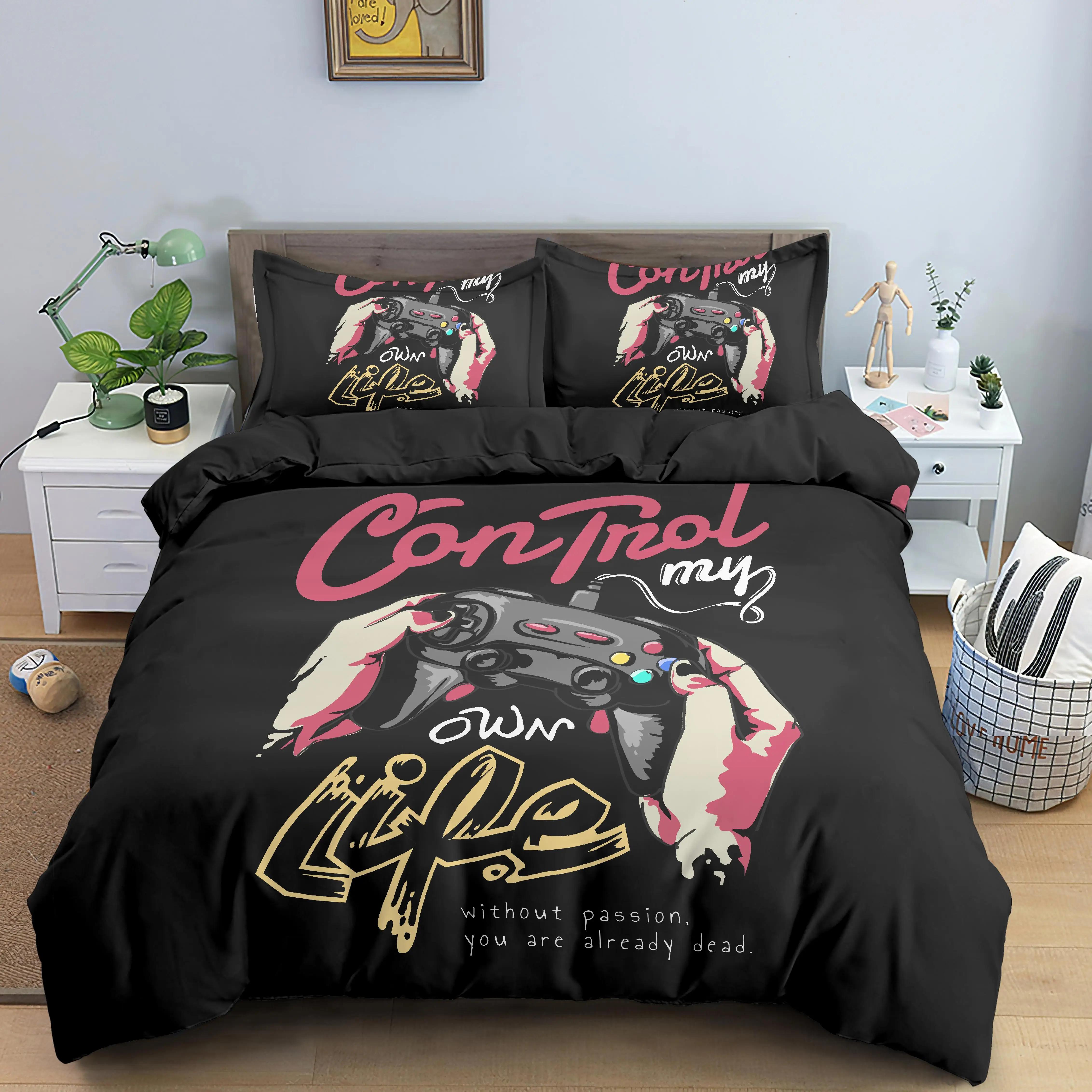 

Comforter Games Comforter Gamepad Bedding Set For Boys Kids Video Modern Gamer Console Quilt 2 Or 3 Pcs Soft Twin Comforter (quilt)-EU Single(135*200cm)3pcs