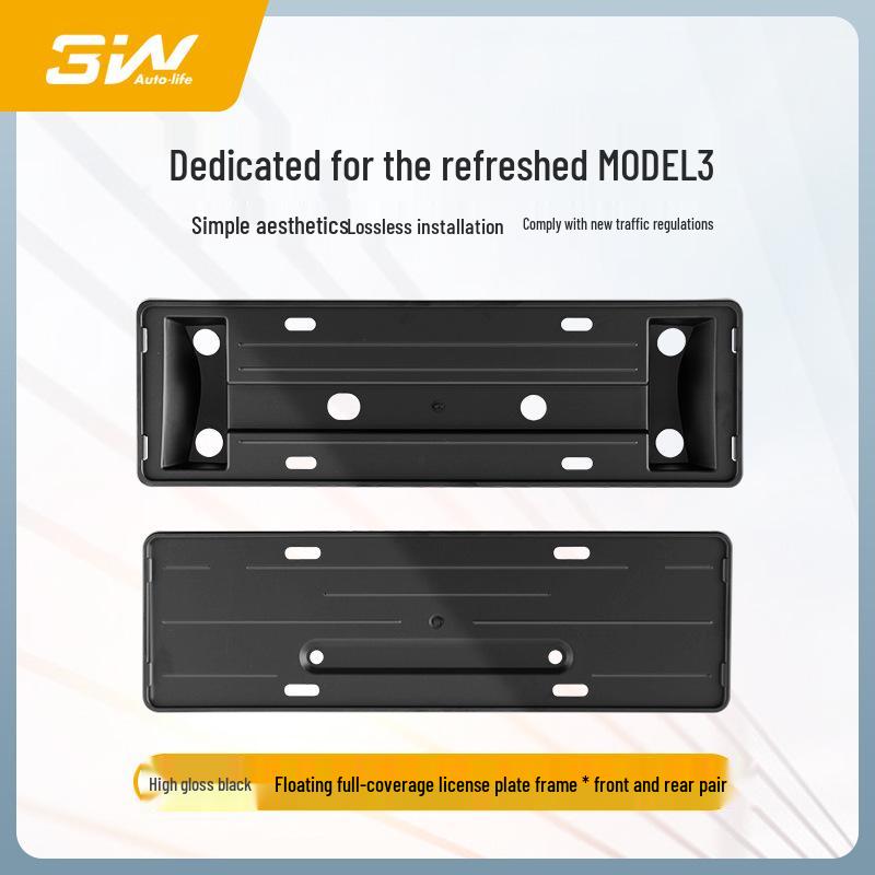 3W Full Coverage License Plate Frame for Tesla Model 3/Y (Refresh)