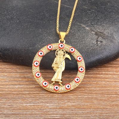 

Nidin Sickle Death Pendant European and American Trendy Gold Plated 6 Colors Men And Women Personality Zircon Necklace Gift красный