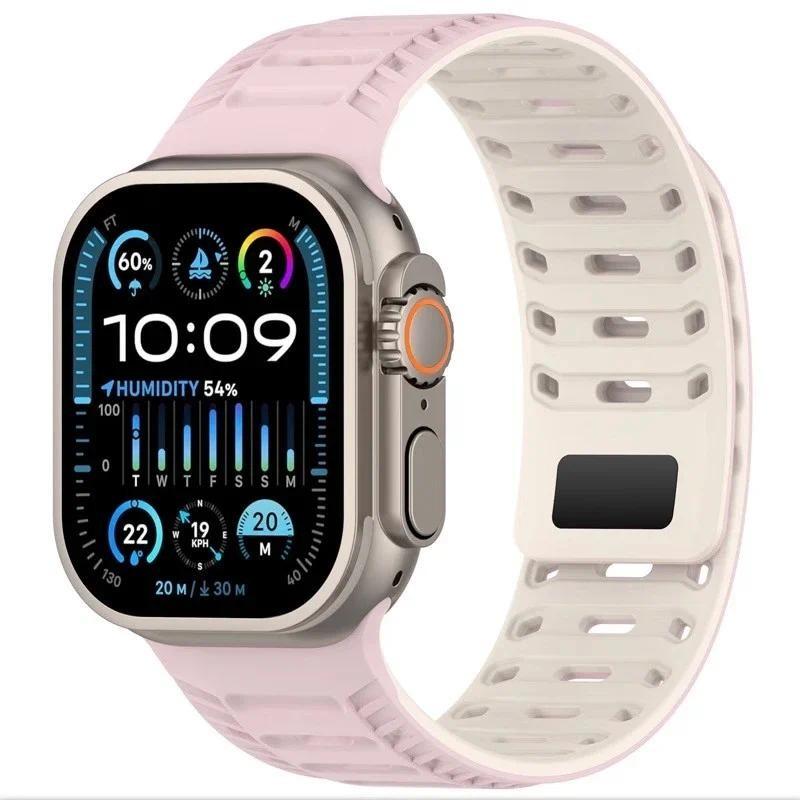 Silicone Magnetic Bands Loop Strap for Apple Watch 49mm 46mm 45mm 44mm 42mm For iWatch Series 11 10 9 8 7 6 5 4 3 2 SE 3 Ultra 3