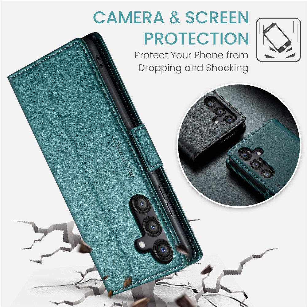 S24FE Magnetiskt Flippedfodral för Samsung Galaxy S24 FE Capa Plats för Kreditkort Läderfodral för Galaxy S24FE Funda