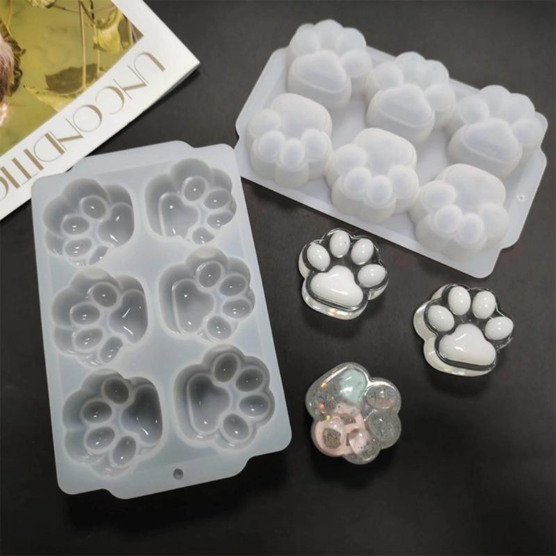 Glänzende Silikonharz Ornamente Formen Katzenpfote Silikonform DIY Schlüsselanhänger Anhänger Schmuck Epoxidharz Bastelformen