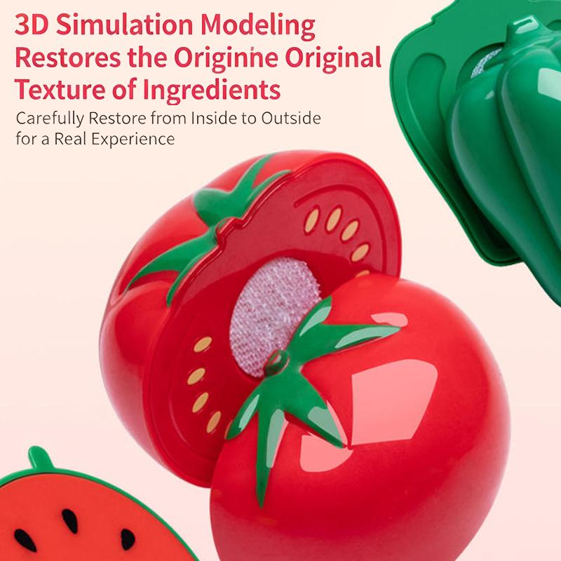 Cutting Play Food Toy Set Kitchen Pretend Play Fruit Vegetable Toy For Kids Educational Learning Food Toys Fun Toddlers Gifts