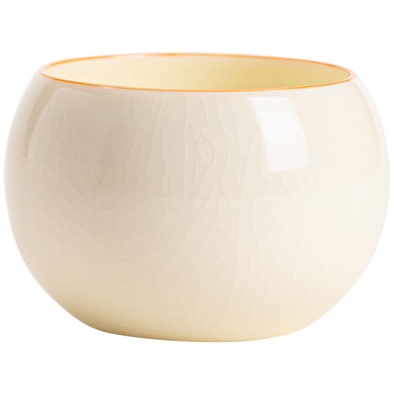 Jade Fat Ru Porcelain Meditation Cup | Ceramic Kung Fu Tea Set Master Cup - Large Ru Kiln Single Cup with Open Piece Raisable