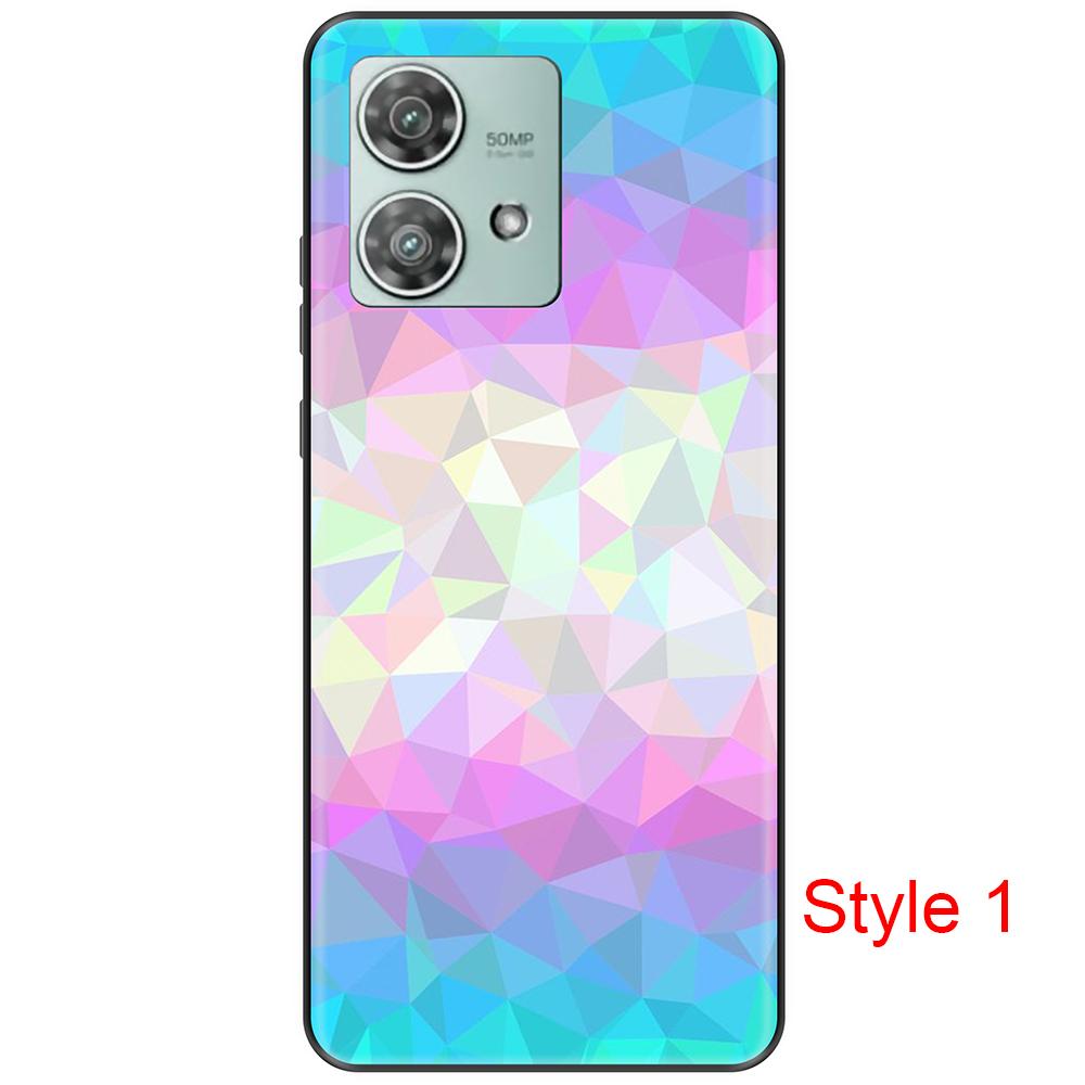 Case For Motorola Moto E14/G24/G04/G04S - Clear TPU Cover With Astronaut Flower Pattern, Shockproof