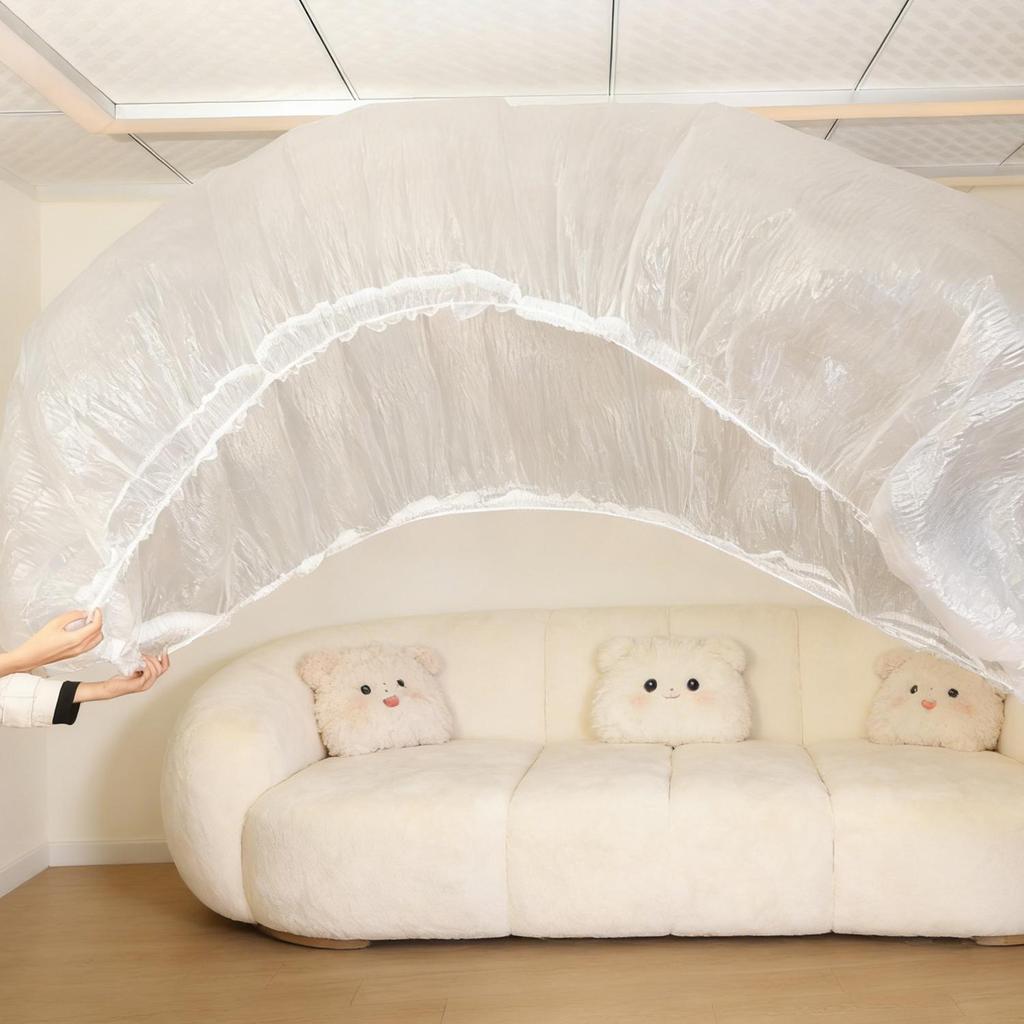 1/5PCS Household Clear Plastic Large Couch Cover Protective Dustproof Film Elastic Wrap for Furniture Sofa Table Cabinet Bed
