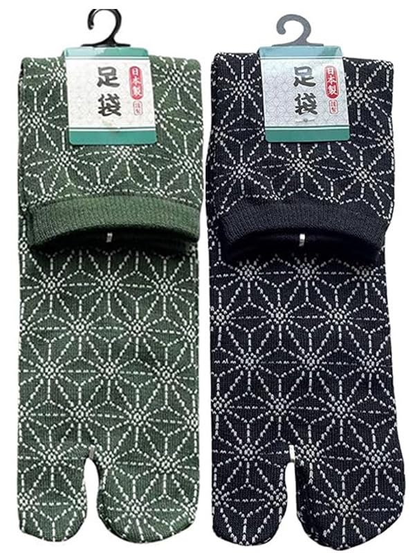 Mode Select Tabi-Socken mit Hanfblatt Japanische Baumwolle Größen Set von 2 M16 Herren Japanische Herstellung Muster, Muster, Mischung, 25-27cm, (Verfügbare Farben),