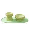Large Diameter Elevated Cat Bowl Anti-knock Anti-spill Neck Protection Bowl Cheese Shape Ceramic Pet Food Bowl