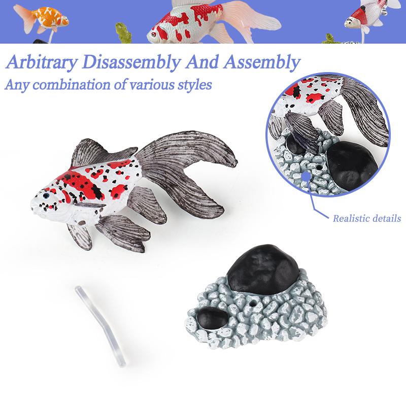 Oenux Ozeantier Simulation Meeresleben Lachs Hai Fisch Modell Actionfiguren DIY Miniatur Dekoration Früherziehung Kinder Spielzeug