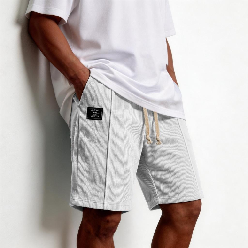 Men's Loose-fitting Casual Plain Corduroy Pants Men's Comfortable And Breathable Sports Shorts
