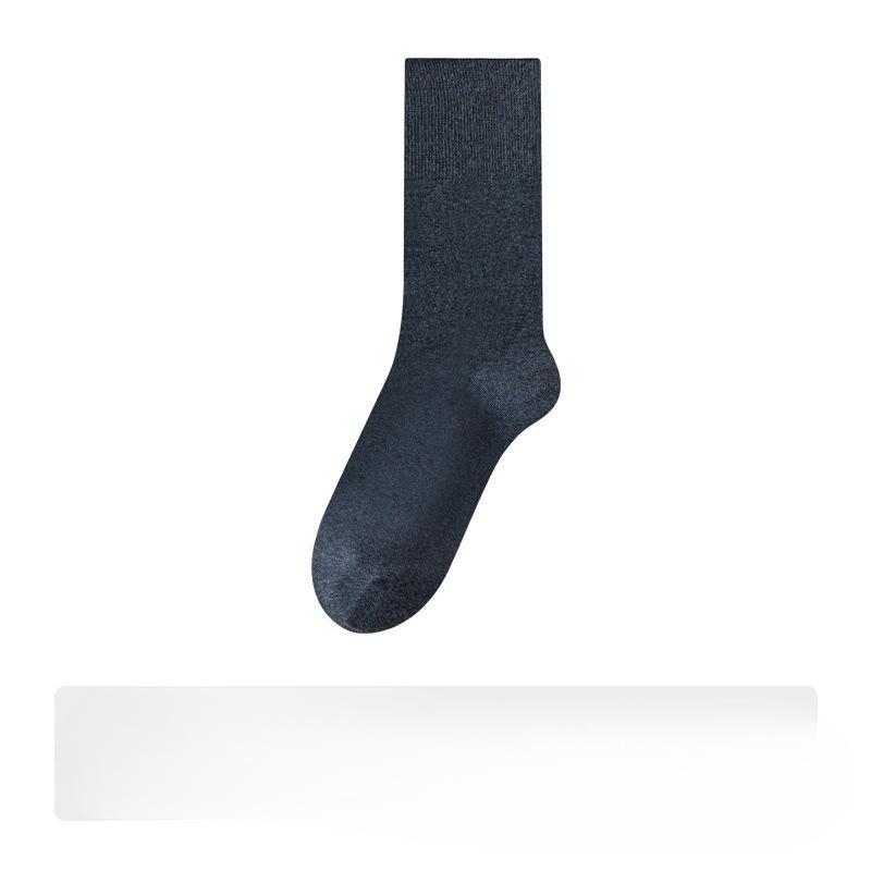 Men's Autumn and Winter Thickened Pure Cotton Long Socks, Loose-fitting Men's Socks, Antibacterial and Deodorizing Solid Color Long Socks