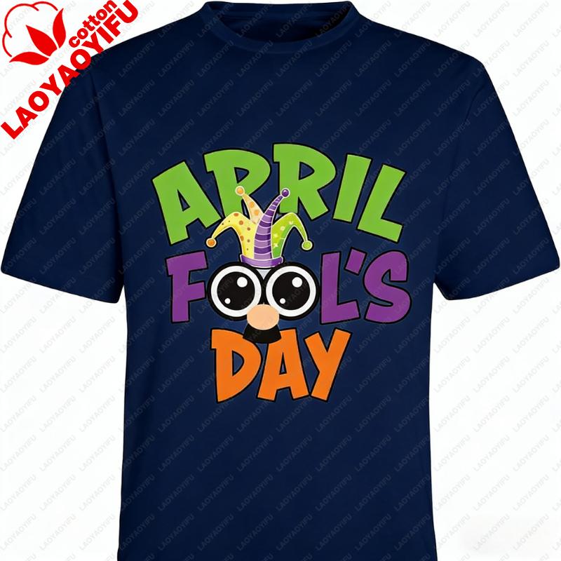 

Inktastic April Fools Day with Funny Face Replacing O Adult PerforUnisexce TShirt Oversized Tshirt Harajuku Women Clothing Y2k Top S
