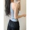 Summer sleeveless sling vest women's sexy pure desire style chic design sense back lace splicing outer top tide