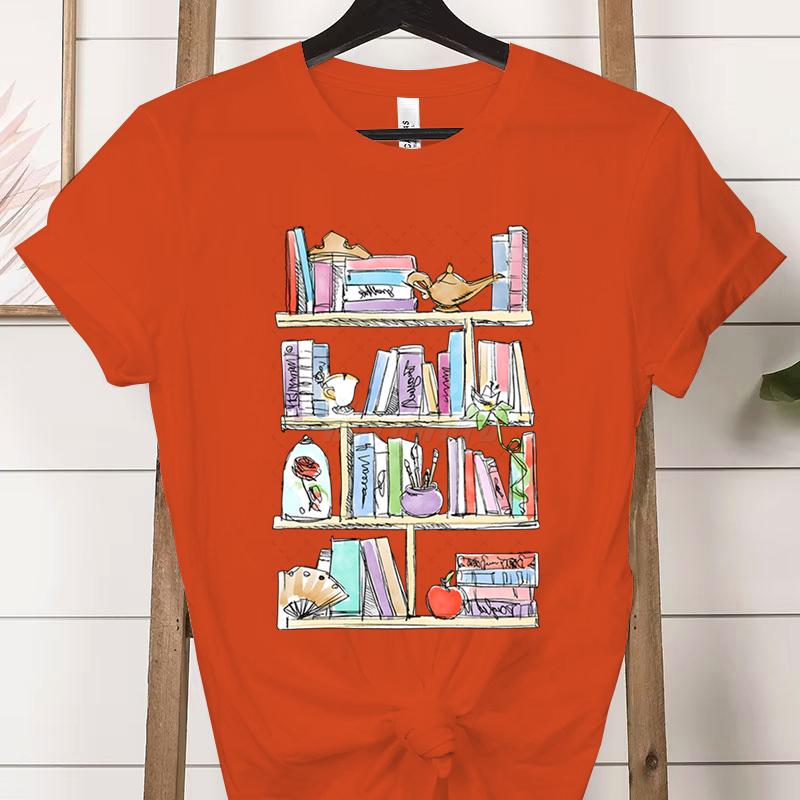 Retro Comfort Funny Reading Tshirts Gift for Book Lover Short Sleeve Tshirt Retro Bookworm Soft Tee Women Bookish Casual Tops