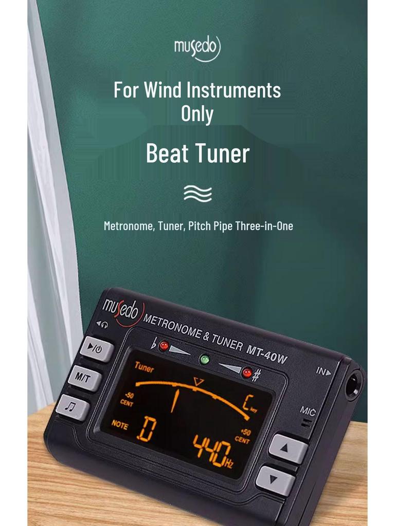 Little Angel MT40W Drie-in-één Blaasinstrument Tuner & Metronoom voor Saxofoon & Dwarsfluit