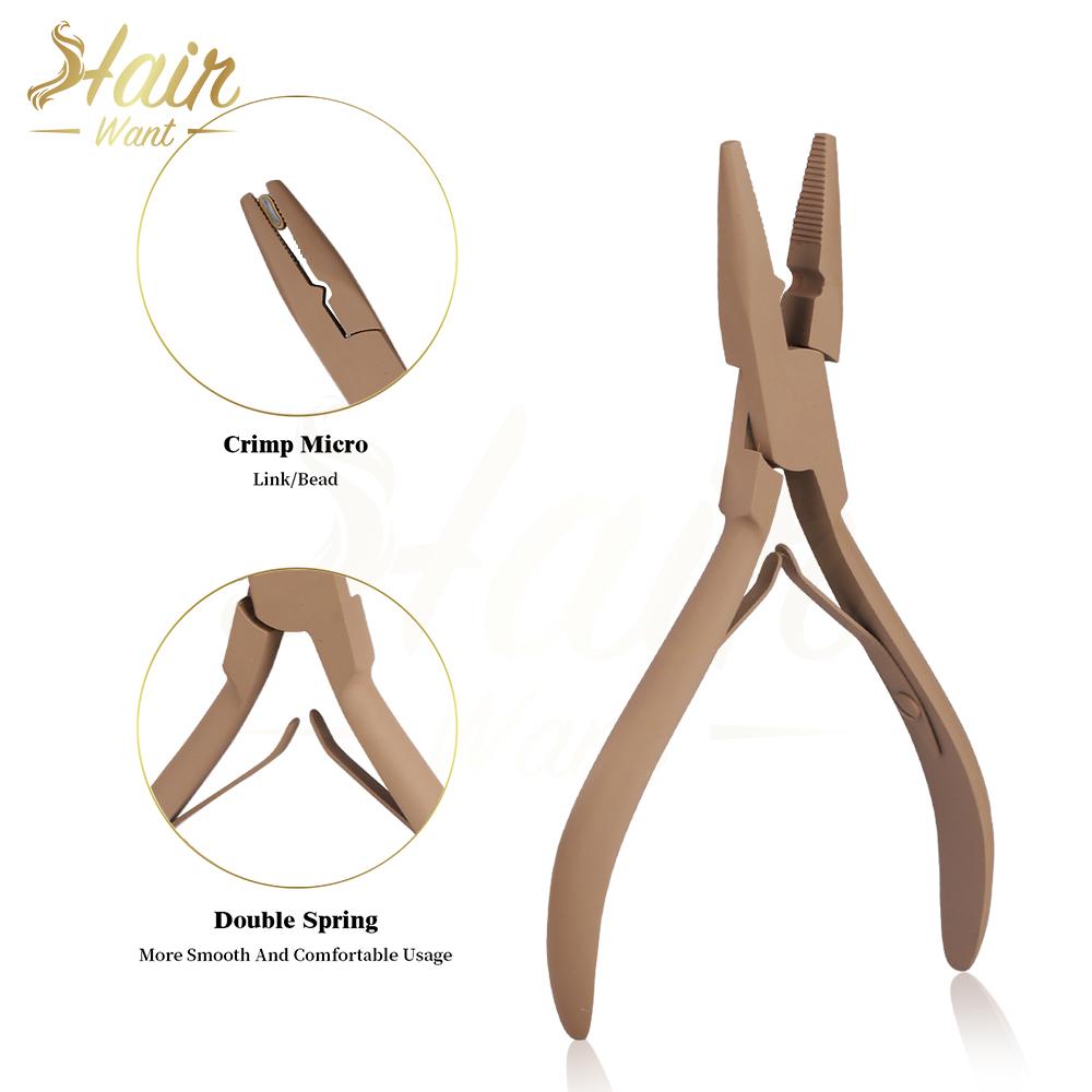 Hair Extension Pliers Stainless Steel Micro Beads Link Closer Microlinks Pliers for Hair Tinsel Feathers Extensions