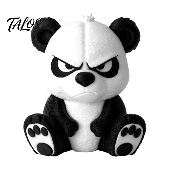 Unique Desk Accessory Angry Panda Figurine, 3D Printed Funny Statue Ornament, Cute Desktop Detailed Animal Ornament Decor for Home Office Room