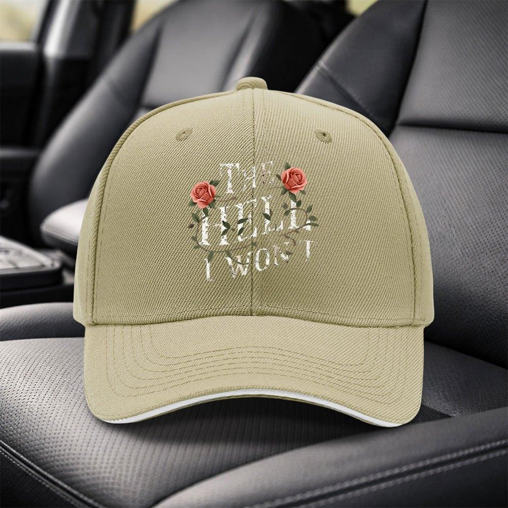 Rose THE HELL I WONT Baseball Cap Adjustable Duckbill Hat for Unisex Women Lightweight Unisex Black Cap
