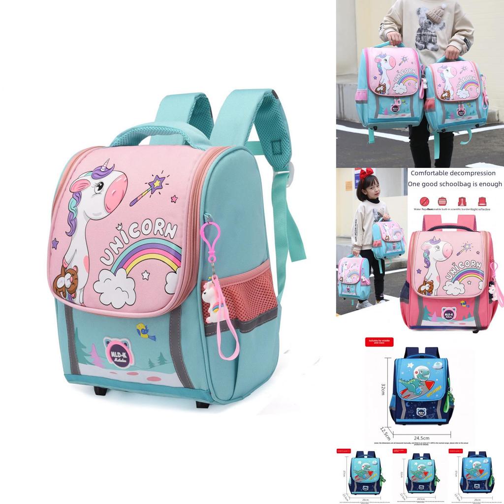 Large Capacity Waterproof Unicorn Cartoon Canvas Backpack For Kids With Breathable Design