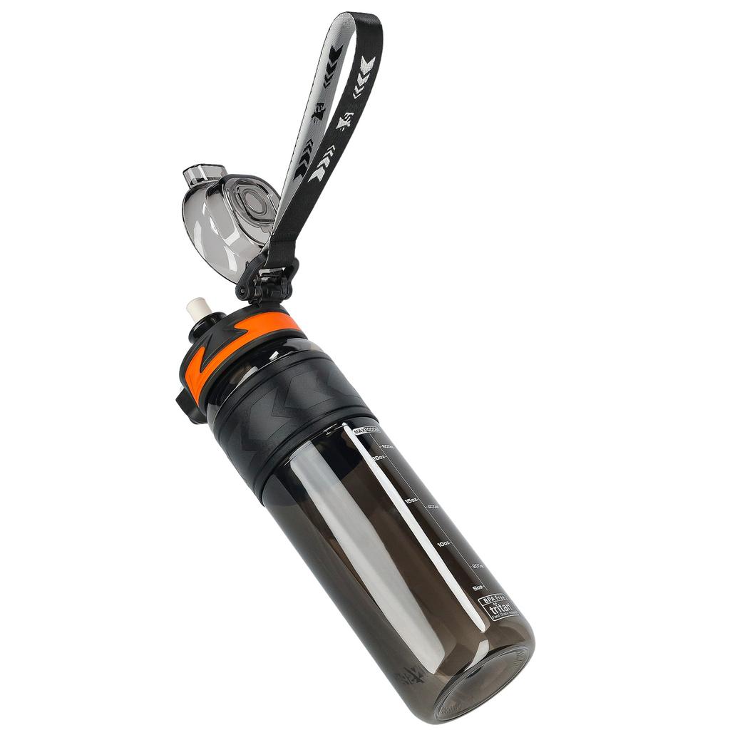 Tritan Water Bottle 1000Ml With Measuring Cup - Black