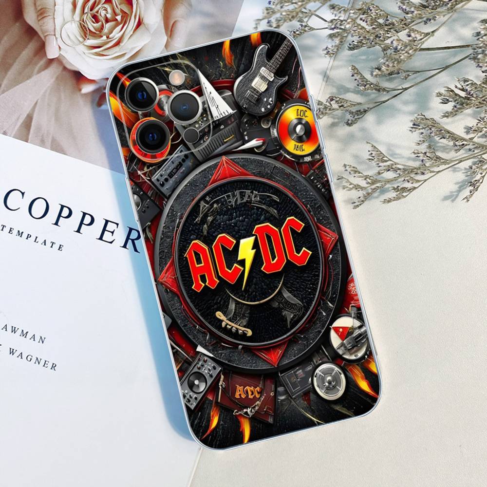 

AC Back In Black DC Transparent TPU Phone Case for iPhone 17 11 12 13 14 15 16 Pro Max 16 Plus Cover iPhone 15pro max