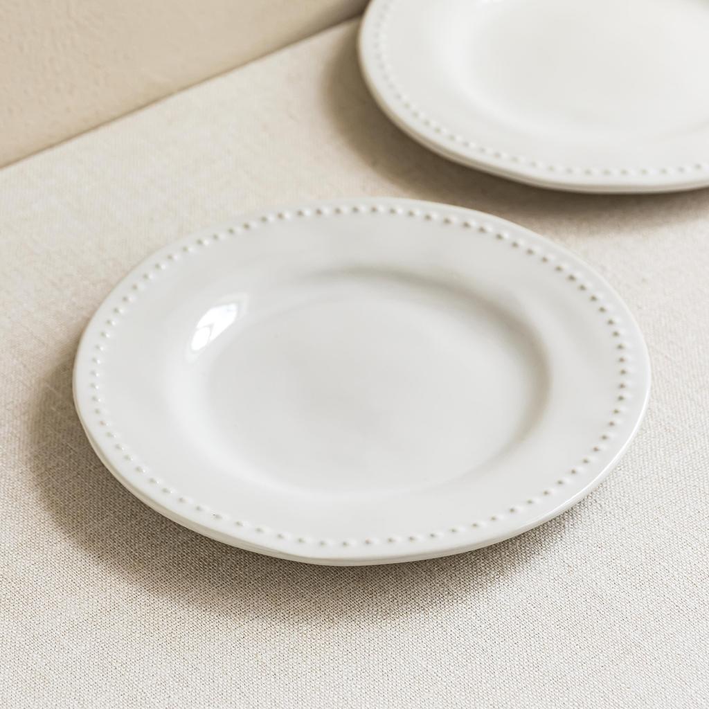 Minimalist Style Pearl Edge Plate Practical Large Plate Dinner Plate Household Restaurant Tableware Vegetable Plate Pasta Plate Round Plate