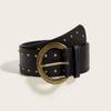 Y2k Leather Waist Belt Gothic Dress Jeans Belt Fashionable Women's Rivet Belt  Streetwear