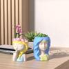 1 Pcs Silicone Mold 3D Cute Girl Flower Pot Mould DIY Handmade Crafts Plaster Candle Crystal Epoxy Resin Mold For Home Decors