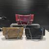 Burgundy Women Chain Shoulder Side Bag PU Leather Handbag And Purse Vintage Luxury Brand Lady Flap Sling Bag