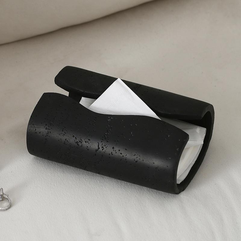 

Resin tissue box, rectangular artistic stone imitation design, suitable for home and bathroom decoration, bedroom tabletop чорний