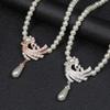 Style Rhinestone Bridal Wedding Jewelry Set Women Necklace Water Drop Earrings Dangle Earrings