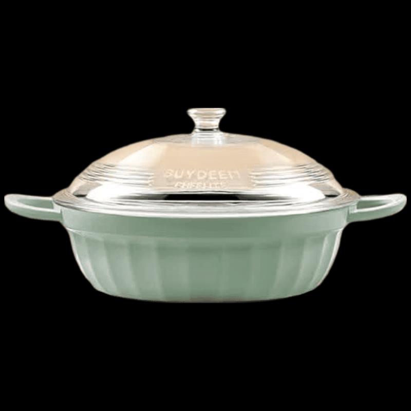 Buydeem 28cm Green Non-stick Multifunctional Pot with Steamer