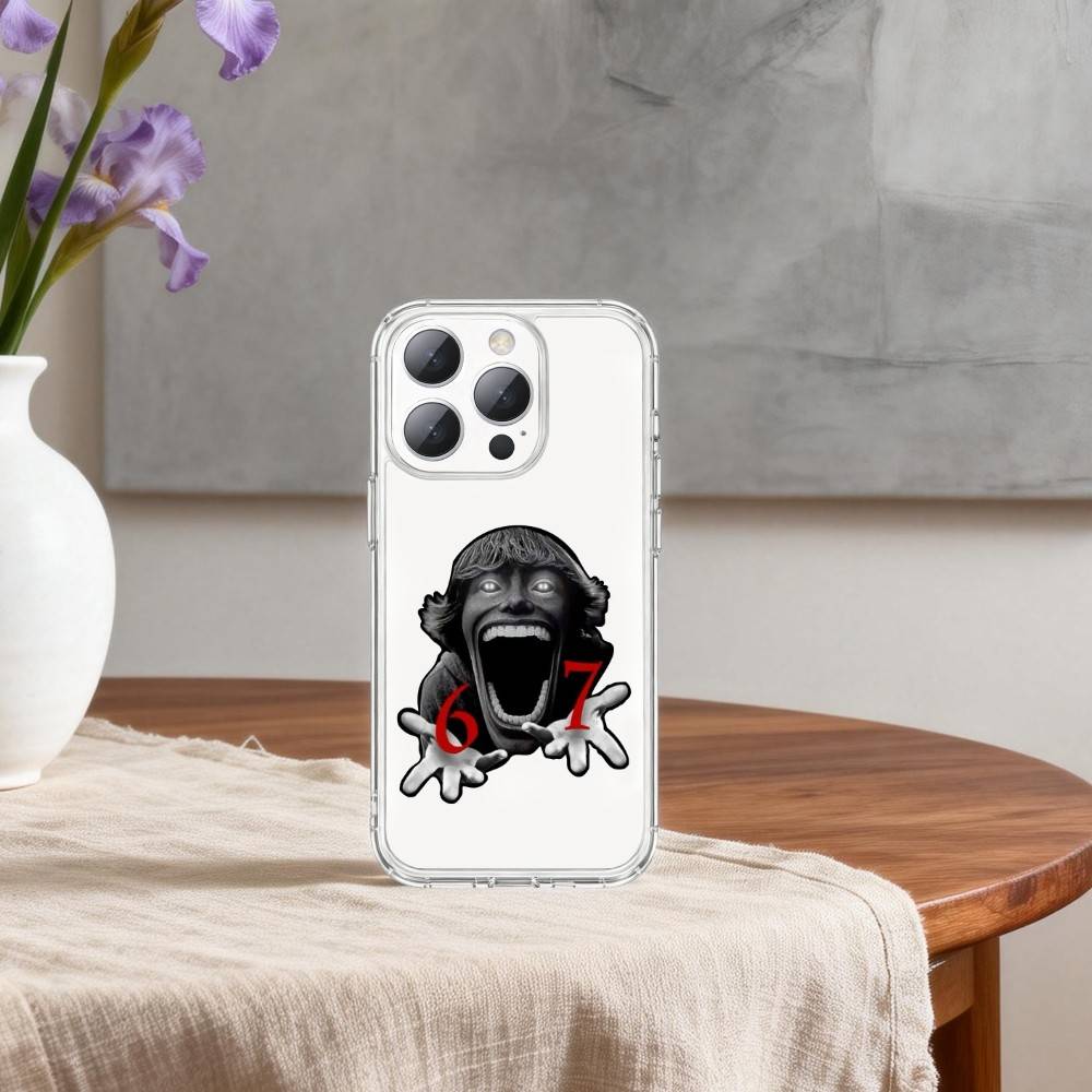 67 S-SIX-X S-SEVEN-N art Phone Case For iPhone 17 16 15 14 13 12 11 Mini Pro Max Plus Transparent Cover