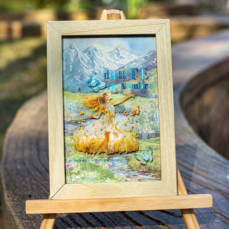 30sheets/bag  Material Paper Spring Watercolour Landscape Handbook Stationery DIY Handmade & Scrapbook Journal Decoration