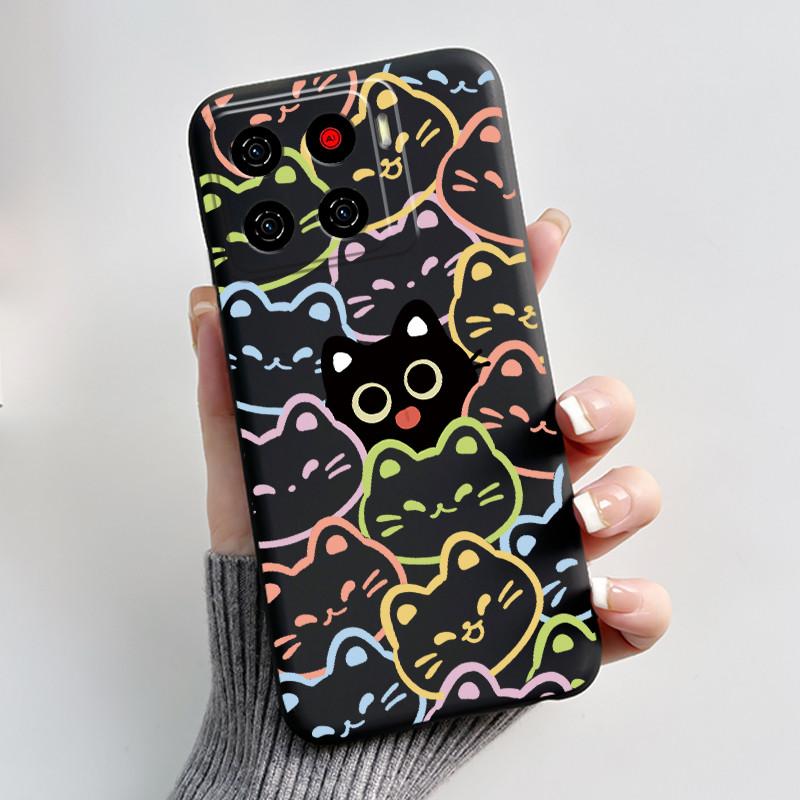 For ZTE Blade A56 Z2473 Case Cute Love Rabbit Cartoon Black Soft Silicone Protect Cover For ZTE Blade Nubia A56 Pro Phone Casing