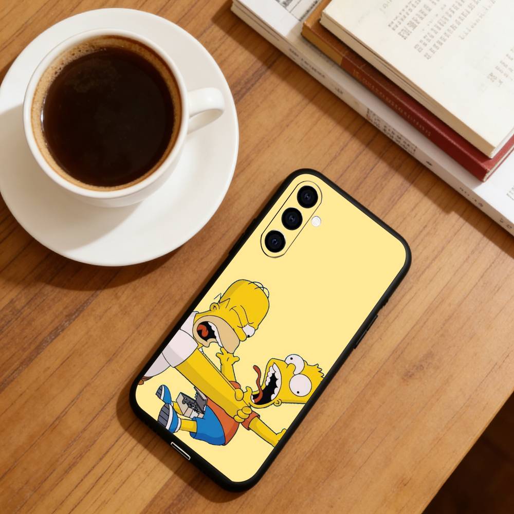 The Simpsons Phone Case Black Silicone Soft For Samsung Galaxy A73,A72,A71,A70,A53,A52,A51